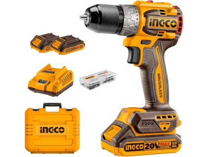 Ingco CIDLI20602E AKU skrutkovač s rázovým uťahovákom, 60 Nm, vrátane 2ks akumulátora a nabíjačky