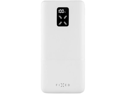 Powerbank FIXED Zen 20 s LCD displejom a výstupom PD 20 W, 20 000 mAh, biela