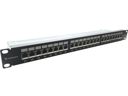 Conexpro 19" patch panel STP, CAT6A, 24 portov, 1U