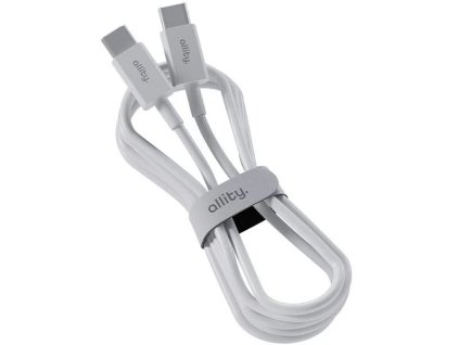 Dátový kábel Allity AUC-03 USB-C/USB-C 1m 100W biely