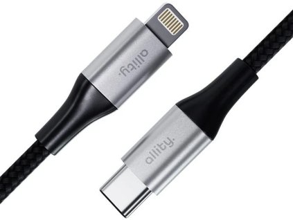 Dátový kábel Allity AUC-01 USB-C/Lightning 1m 27W čierny