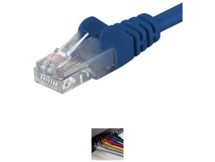 PremiumCord Patch kábel UTP RJ45-RJ45 CAT6 10m modrý