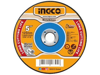 Ingco MCD101251 Kotúč na rezanie kovov, 125 x 1 x 22,2 mm