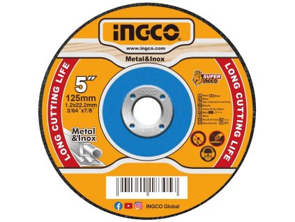 Ingco MCD121251 Kotúč na rezanie kovov, 125 x 1,2 x 22,2 mm