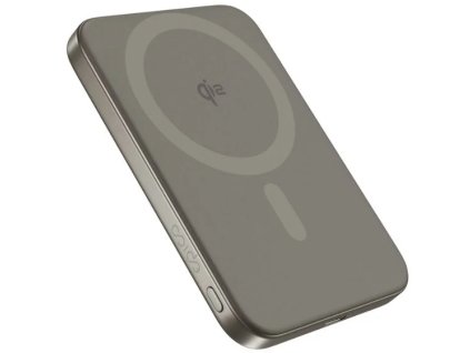 Hliníková powerbanka Epico UltraPack EM51 Qi2 5000 Slim Mag+ - titánová