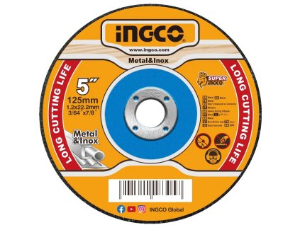 Ingco MCD121255 Kotúč na rezanie kovov 125 x 1,2 mm, sada 10 ks