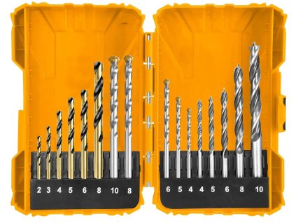 Ingco AKDL11601 Vrták do kovu/betónu/dreva, sada 16d, 2-10mm