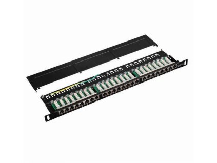 DATACOM Patch panel 19" STP 24 portov CAT5E LSA 0,5U BK (3x8p)