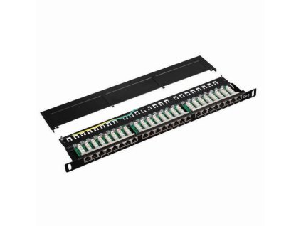 DATACOM Patch panel 19" STP 24 portov CAT6 LSA 0,5U BK (3x8p)