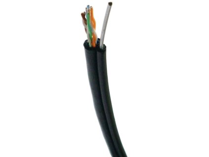 DATACOM UTP kábel CAT5E PE,Fca 305m cievka čierna OUTDOOR samonosný