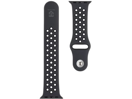 Taktický 839 dvojitý silikónový remienok pre Apple Watch 1/2/3/4/5/6/7/8/9/SE 38/40/41 mm čierny