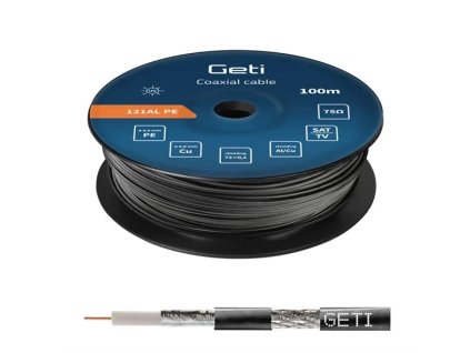 Geti koaxiálny drôt 121AL PE - vonkajší (100 m cievka)