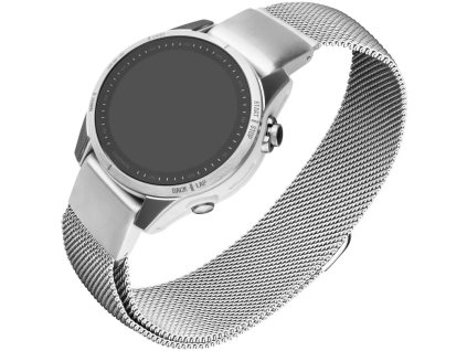 Sieťovina z nehrdzavejúcej ocele FIXED Mesh Strap pre Garmin QuickFit 20mm, strieborná