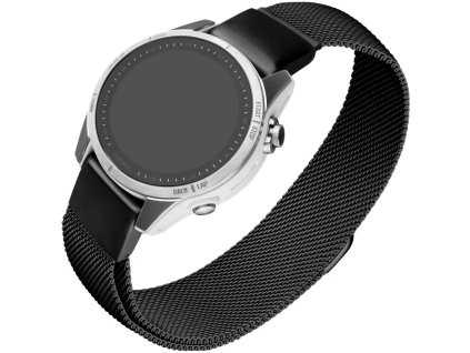 Sieťovaný remienok z nehrdzavejúcej ocele FIXED Mesh Strap pre Garmin QuickFit 20 mm, čierny
