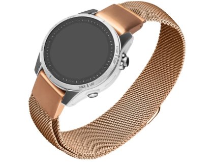 Sieťovaný remienok z nehrdzavejúcej ocele FIXED Mesh Strap pre Garmin QuickFit 20 mm, ružové zlato