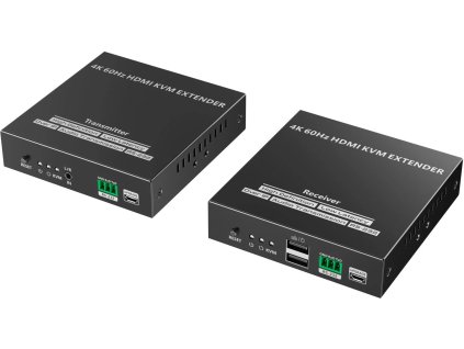 PremiumCord 4K@60Hz HDMI KVM extender do 120 m cez LAN, cez IP