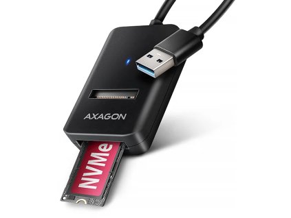 AXAGON ADM2-AM USB-A 10Gb/s - adaptér M.2 NVMe a SATA SSD, kábel USB-A 10 cm