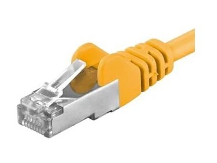 Patch kábel CAT6a S-FTP, RJ45-RJ45, AWG 26/7 1m žltý