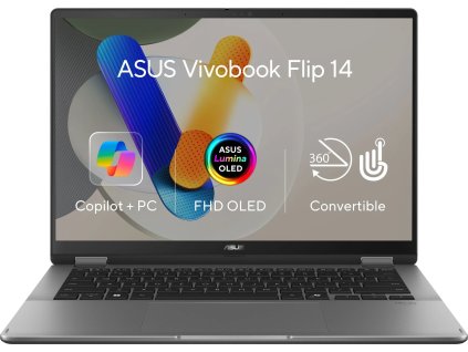 ASUS Vivobook 14 Flip TP3407SA-OLED040X Matná sivá metalíza