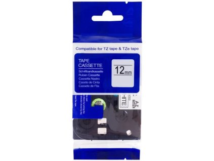 Kompatibilná páska PRINTLINE s Brother TZE-FX232, 12 mm, červená tlač/biele pozadie