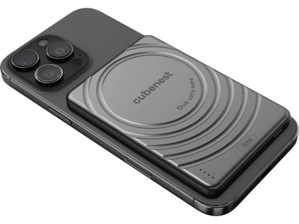 Magnetická bezdrôtová powerbanka Cubenest SlimDual 5000 mAh S1B3D - čierna