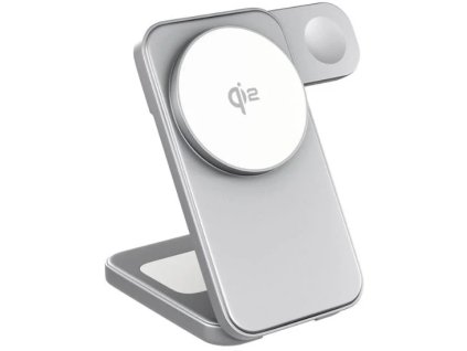 Spello ForceBase Qi2 3v1 skladací dobíjací stojan SF50 - strieborný