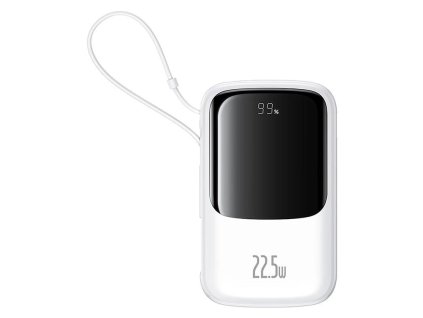 Powerbanka Baseus Qpow Pro+ 10000mAh, 22,5 W, s káblom USB-C, biela