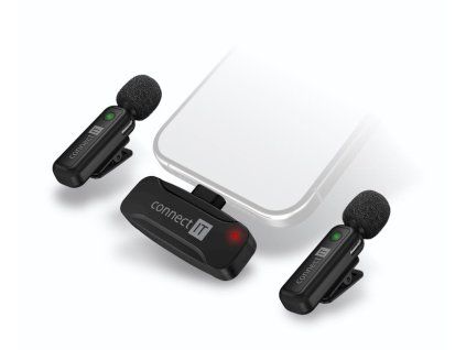 connect it wireless lavalier mikrofon lightning 2 ks receiver set cerny ien553605