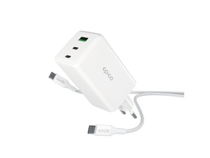 Rýchla nabíjačka Epico UltraBoost GaN 100W Power EA100 + 1,2 m kábel USB-C - biela