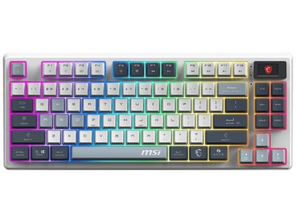 MSI FORGE GK600 TKL WIRELESS Sky, americké rozloženie