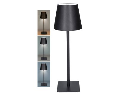 Solight LED dobíjacia lampa Lucca, 120lm, zmena CCT, stmievanie, čierna