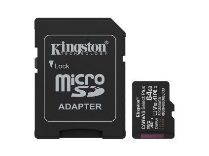 kingston microsdxc 64gb canvas select plus sd adapter ien557367