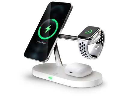 CONNECT IT MultiCharge 5 v 1 MagSafe Wireless Fast Charge Bezdrôtová nabíjačka, BIELA