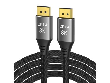 Pripojovací kábel PremiumCord DisplayPort 1.4 32,4 Gbit/s, rozlíšenie 8K, kovové a pozlátené konektory, 1,5 m