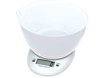 Omega Digitálne kuchynská váha biela s misou (OBSKWB) 3kg 5907595431477