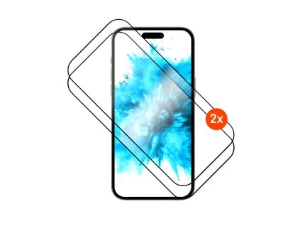 Celoplošné tvrdené sklo FIXED s aplikátorom pre Apple iPhone Air, 2 ks, čierne
