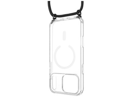 Puzdro FIXED MagPure na krk s čiernou šnúrkou pre Apple iPhone 17 Pro Max