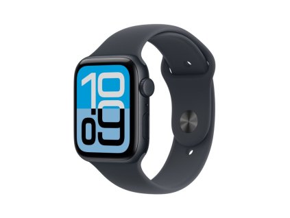 Apple Watch SE 3 GPS 44mm polnočné hliníkové puzdro s polnočným športovým remienkom - S/M