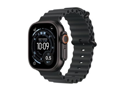 Apple Watch Ultra 3 GPS + Cellular 49 mm čierne titánové puzdro s čiernym oceánskym remienkom