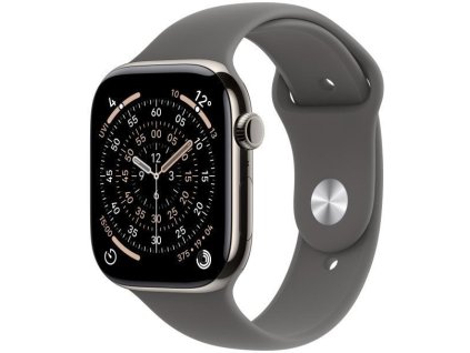 Apple Watch Series 11 GPS + Cellular 46mm puzdro z prírodného titánu s kamenným športovým remienkom - M/L