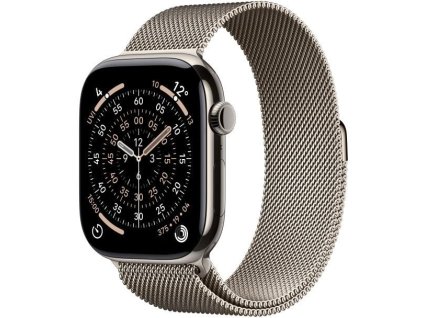 Apple Watch Series 11 GPS + Cellular 46mm puzdro z prírodného titánu s prírodnou milánskou slučkou - S/M