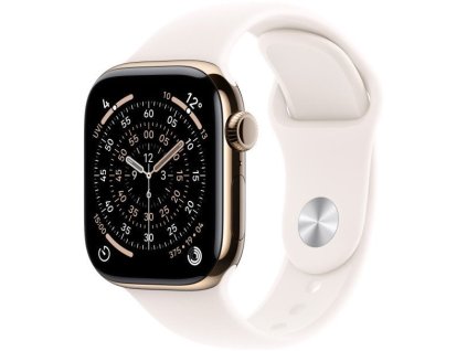 Apple Watch Series 11 GPS + Cellular 42 mm Zlaté titánové puzdro so športovým remienkom Light Blush - S/M