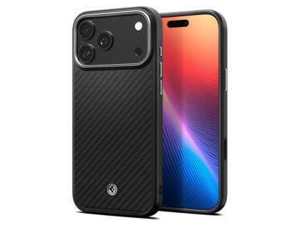 Spigen Enzo Aramid T, čierna strieborná - iPhone 17 Pro Max