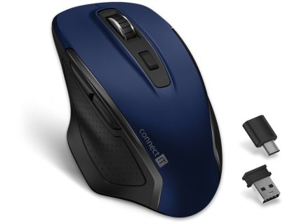 CONNECT IT Dual SmartSwitch bezdrôtová myš, USB-A + C, MODRÁ
