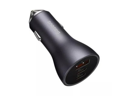 Baseus Rýchlonabíjací adaptér do auta 2USB-C + USB-A 65W Tmavo šedá