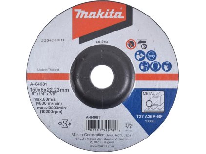 Makita A-84981 brúsny kotúč 150x6x22 oceľ