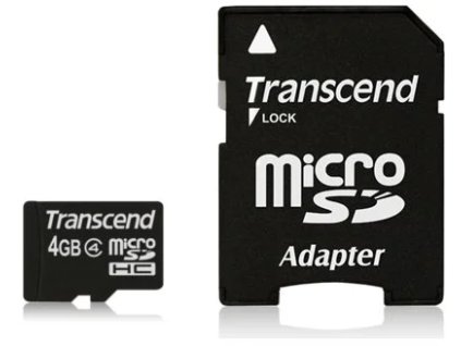 Transcend microSDHC 4GB Class4 + adaptér TS4GUSDHC4
