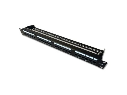 DATACOM Patch panel 19" UTP 24 portov CAT6 DUAL 1U BK (4x6p) VL