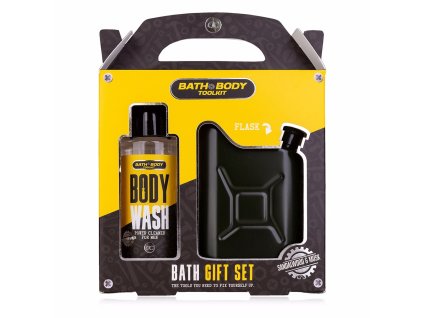 SADA NÁSTROJOV PRE KÚPEĽ A TELO ACCENTRA v darčekovej škatuľke s fľaštičkou z nehrdzavejúcej ocele (115 ml)