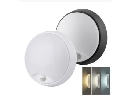 Solight LED vonkajšie osvetlenie so senzorom, 3 CCT, 15/18/20W, 1800lm, 22cm, 2v1 - biely a čierny kryt